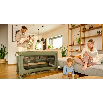 Lionelo - ceļojuma gultiņa JASMIN EASY FOLD olīvzaļa