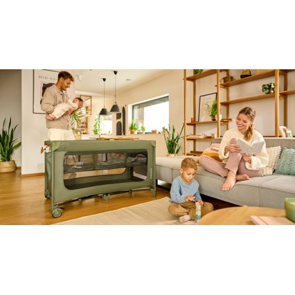Lionelo - ceļojuma gultiņa JASMIN EASY FOLD olīvzaļa