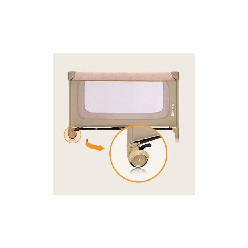 Lionelo - ceļojuma gultiņa JASMIN EASY FOLD, smilškrāsaina