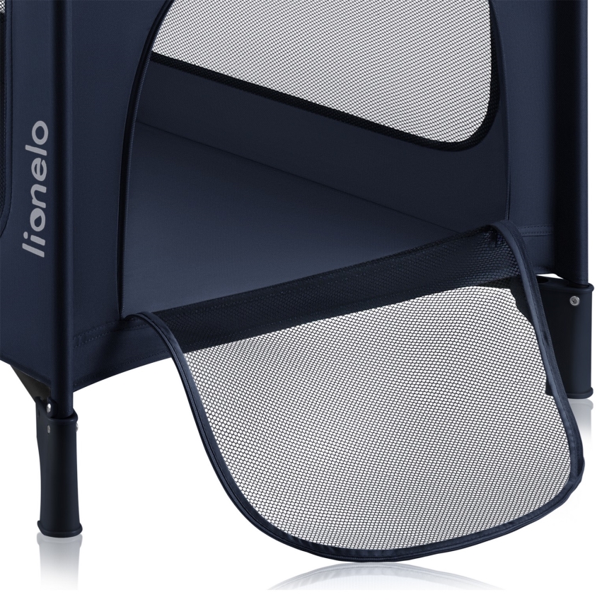 Lionelo - Ceļojuma gultiņa JASMIN EASY FOLD tumši zila