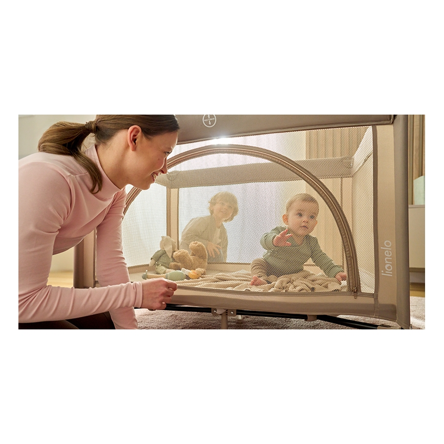 Lionelo - ceļojuma gultiņa LAURA Beige Sand