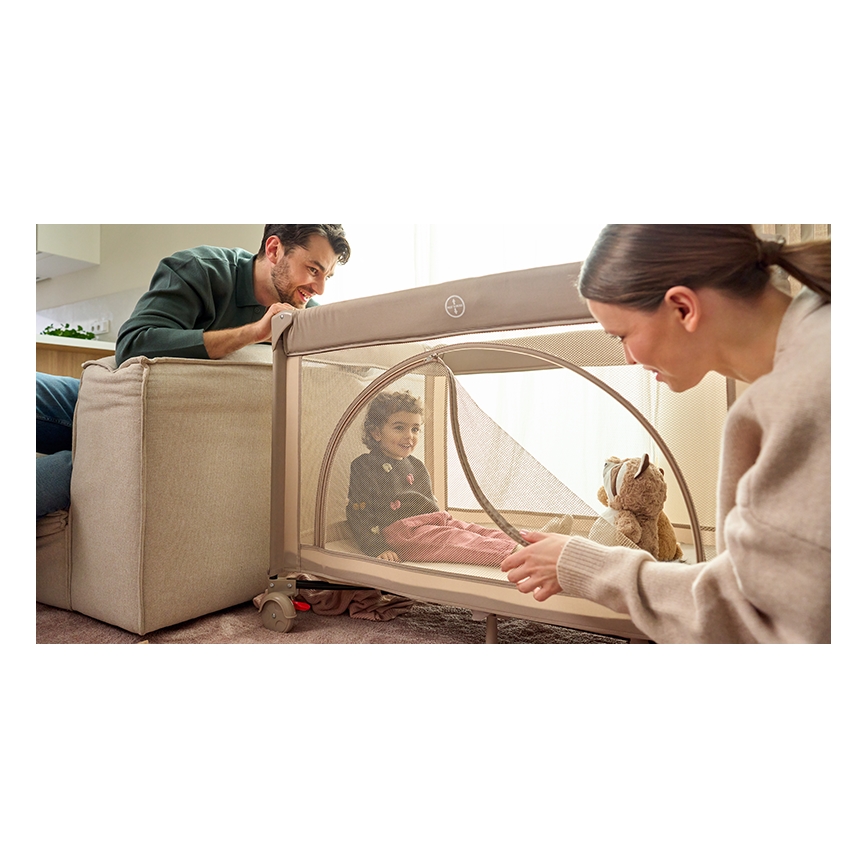 Lionelo - ceļojuma gultiņa LAURA Beige Sand