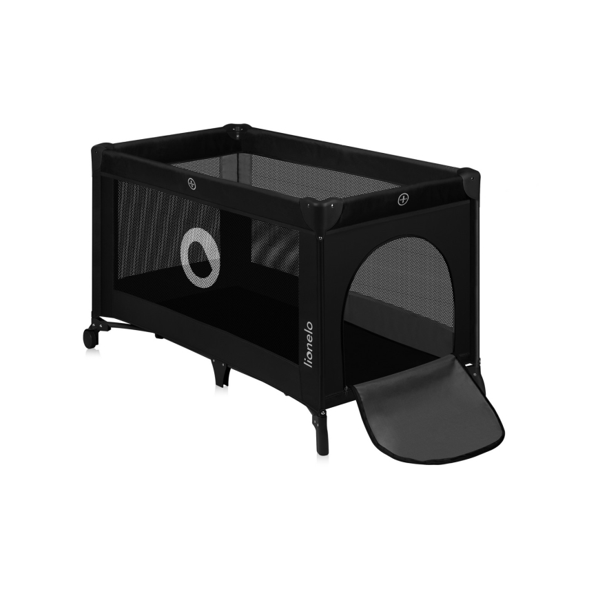 Lionelo - Ceļojuma gultiņa STEFI Black Carbon