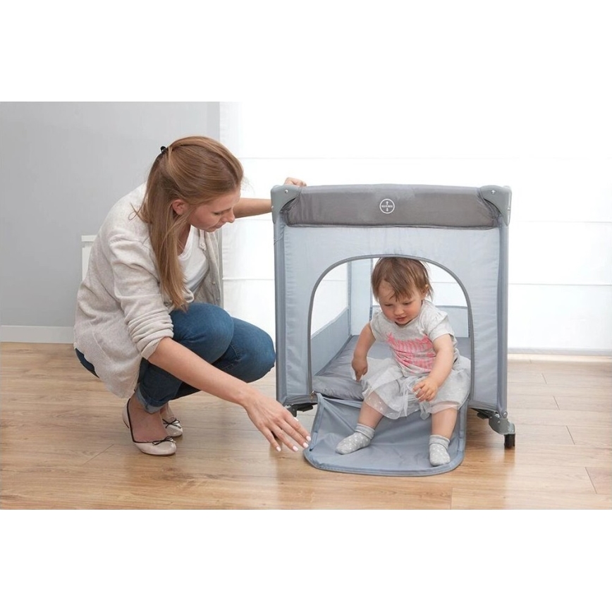 Lionelo - ceļojuma gultiņa STEFI pelēka