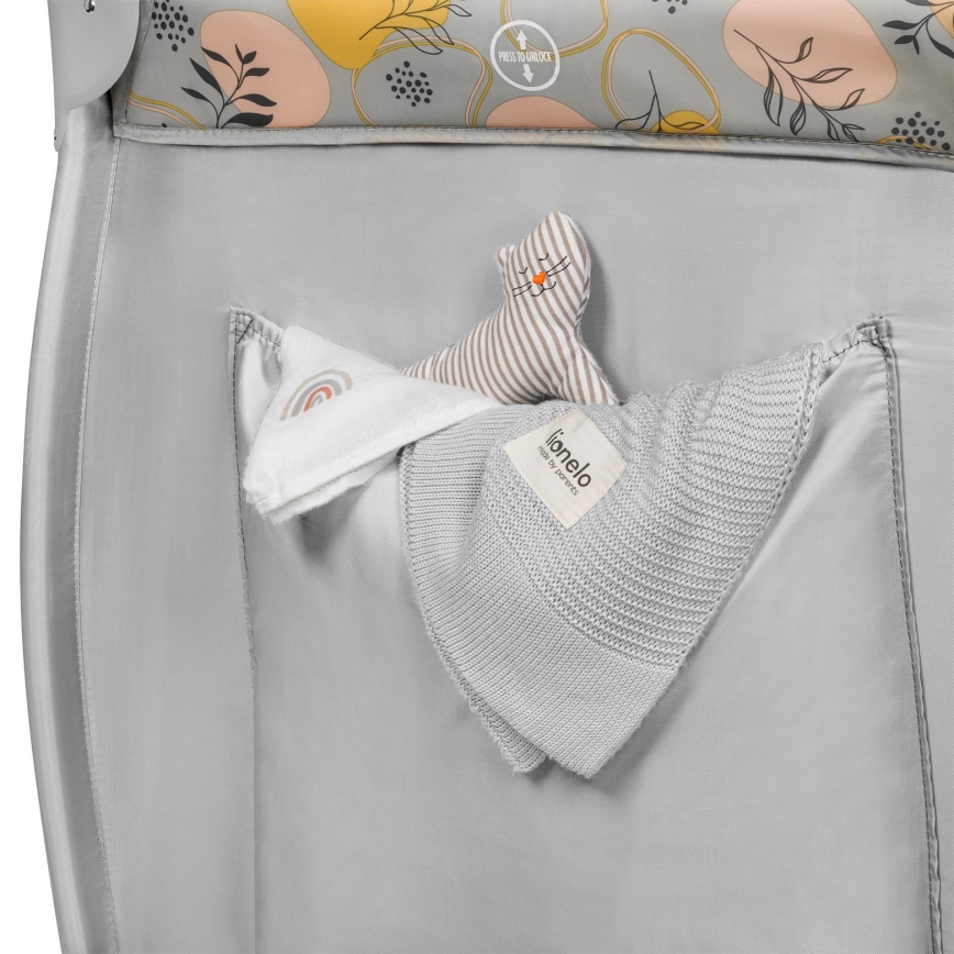 Lionelo - Ceļojuma gultiņa STEFI PLUS rozā/dzeltena