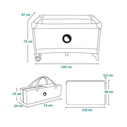 Lionelo - Ceļojuma gultiņa STEFI rozā/pelēka