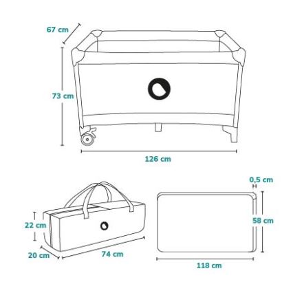 Lionelo - ceļojuma gultiņa STEFI, tumši zila