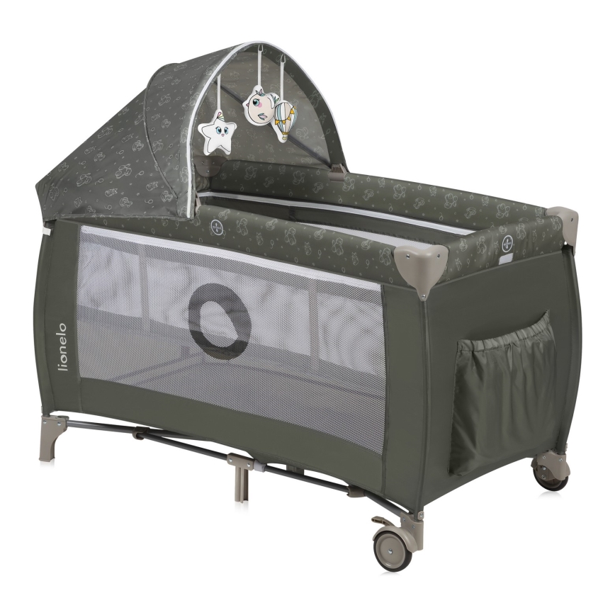 Lionelo - Ceļojuma gultiņa SVEN PLUS Beige Olive