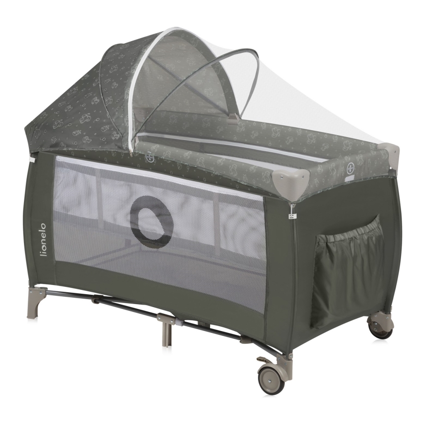 Lionelo - Ceļojuma gultiņa SVEN PLUS Beige Olive