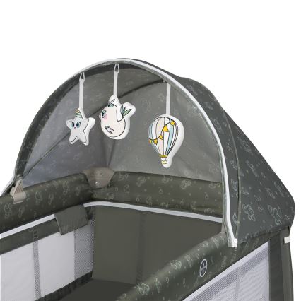 Lionelo - ceļojuma gultiņa SVEN PLUS, bēša/olīvu