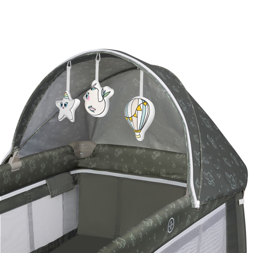 Lionelo - ceļojuma gultiņa SVEN PLUS, bēša/olīvu