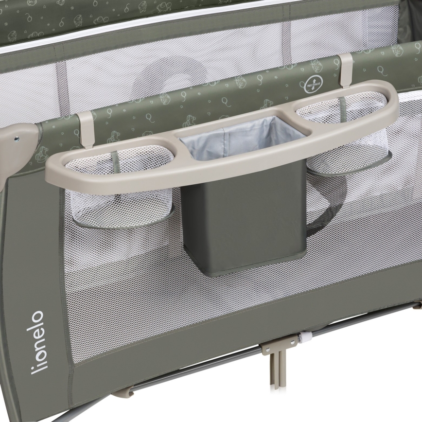 Lionelo - ceļojuma gultiņa SVEN PLUS, bēša/olīvu