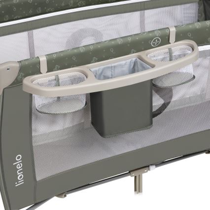 Lionelo - Ceļojuma gultiņa SVEN PLUS Bēšs/olīvzaļš