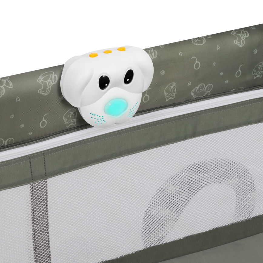 Lionelo - Ceļojuma gultiņa SVEN PLUS Bēšs/olīvzaļš