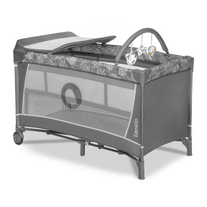 Lionelo - Ceļojumu gultiņa FLOWER Grey Stone