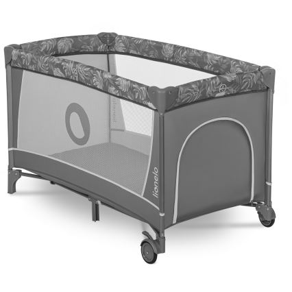 Lionelo - Ceļojumu gultiņa FLOWER Grey Stone