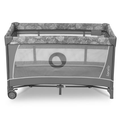 Lionelo - Ceļojumu gultiņa FLOWER Grey Stone