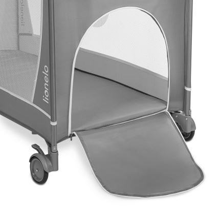 Lionelo - Ceļojumu gultiņa FLOWER Grey Stone