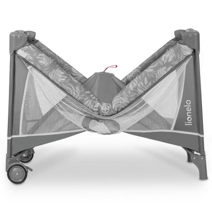 Lionelo - Ceļojumu gultiņa FLOWER Grey Stone