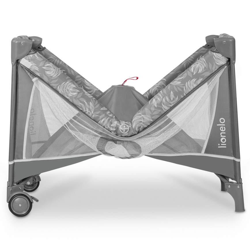Lionelo - Ceļojumu gultiņa FLOWER Grey Stone