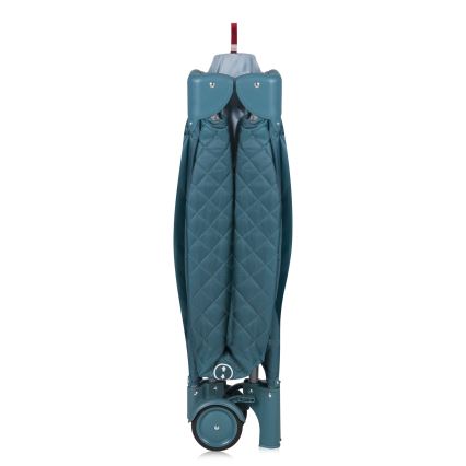 Lionelo - Ceļojumu gultiņa FLOWER zaļa/tirkīzzila