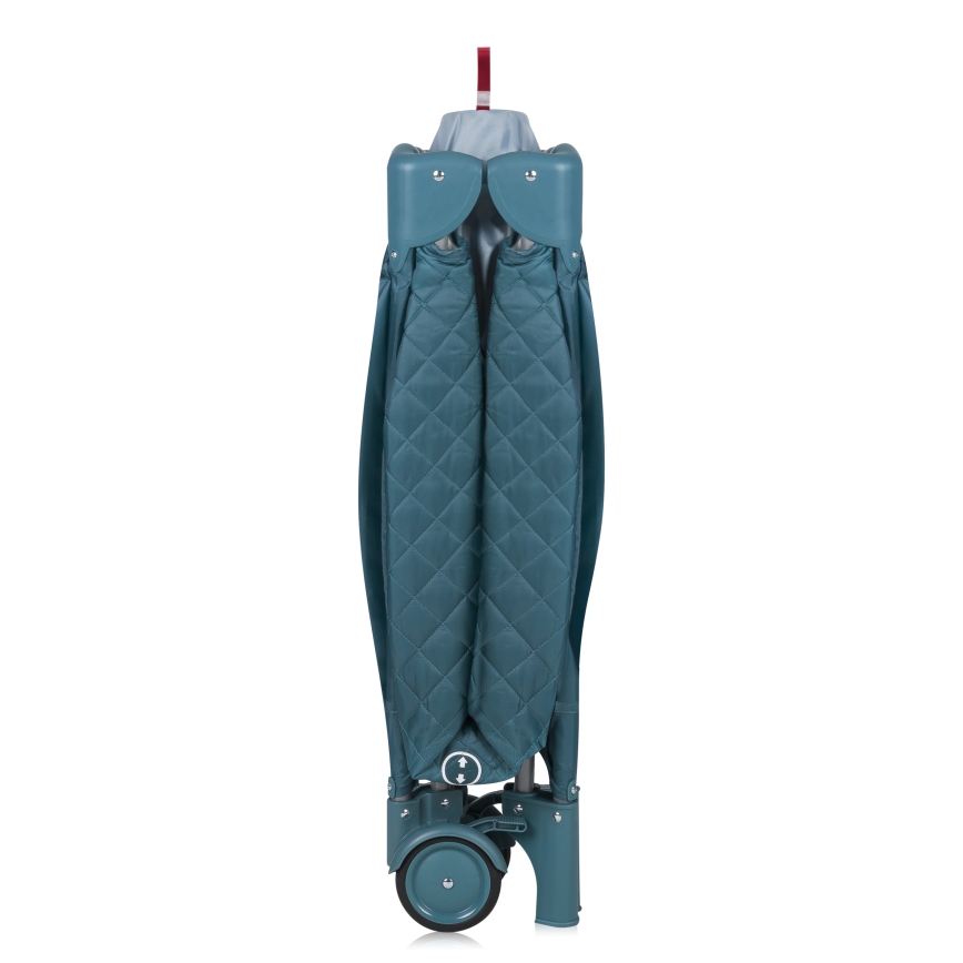 Lionelo - Ceļojumu gultiņa FLOWER zaļa/tirkīzzila