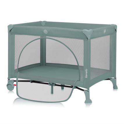 Lionelo - Ceļojumu gultiņa LAURA Green Sage