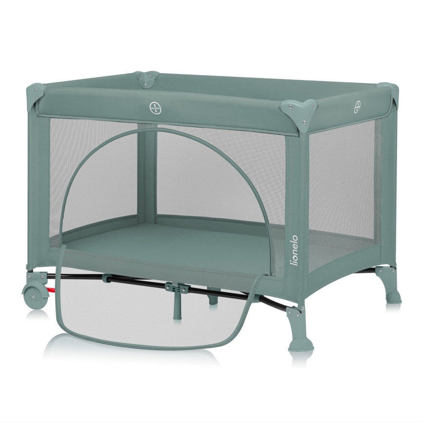 Lionelo - Ceļojumu gultiņa LAURA Green Sage