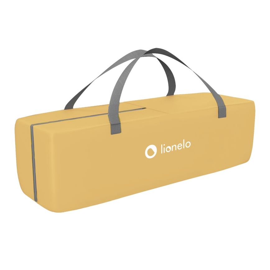 Lionelo - Ceļojumu gultiņa SVEN PLUS pelēka/dzeltena