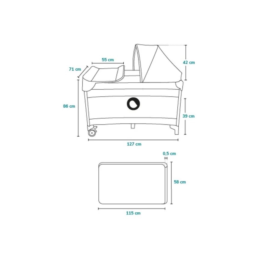 Lionelo - Ceļojumu gultiņa SVEN PLUS zila