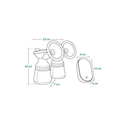 Lionelo - elektriskais uzlādējamais dubultais krūts piena sūknis TWEE GO 5V 1100 mAh 150 ml