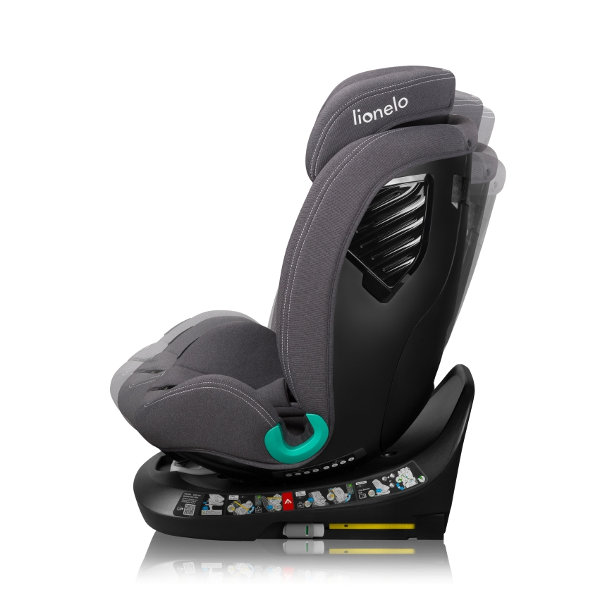 Lionelo - Rotējošs bērnu autosēdeklis ar bāzi BASTIAAN ONE i-Size 40-150 cm Grey Stone