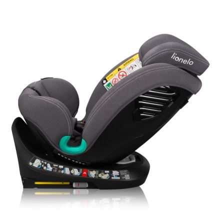 Lionelo - Rotējošs bērnu autosēdeklis ar bāzi BASTIAAN ONE i-Size 40-150 cm Grey Stone