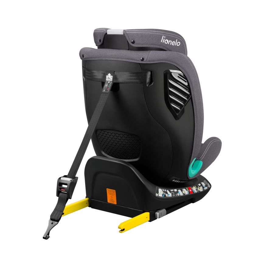 Lionelo - Rotējošs bērnu autosēdeklis ar bāzi BASTIAAN ONE i-Size 40-150 cm Grey Stone