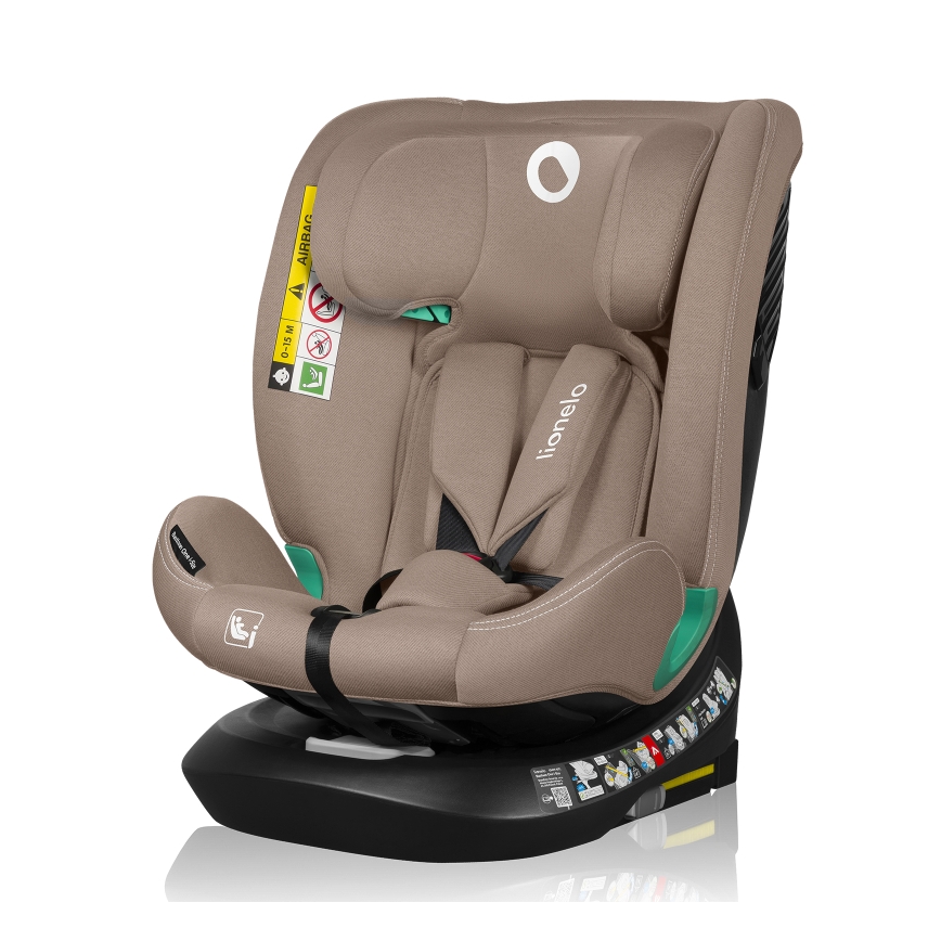 Lionelo - Bērnu auto sēdeklis ar rotējošu bāzi BASTIAAN ONE i-Size 40-150 cm smilškrāsas