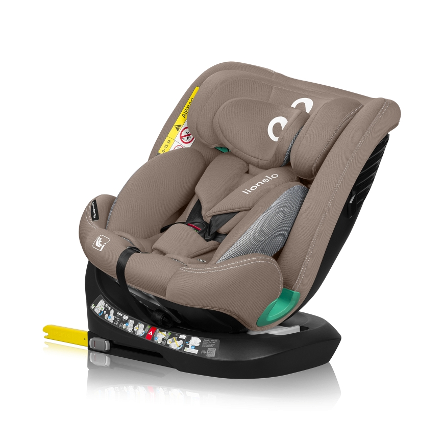 Lionelo - Bērnu auto sēdeklis ar rotējošu bāzi BASTIAAN ONE i-Size 40-150 cm smilškrāsas
