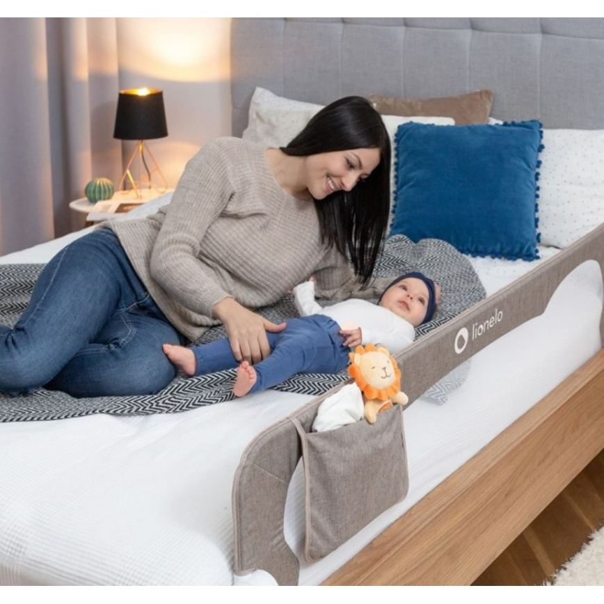 Lionelo - Gultas drošības barjera EVA pelēka