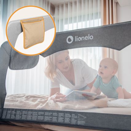 Lionelo - gultas drošības barjera HANNA, pelēks melanžs