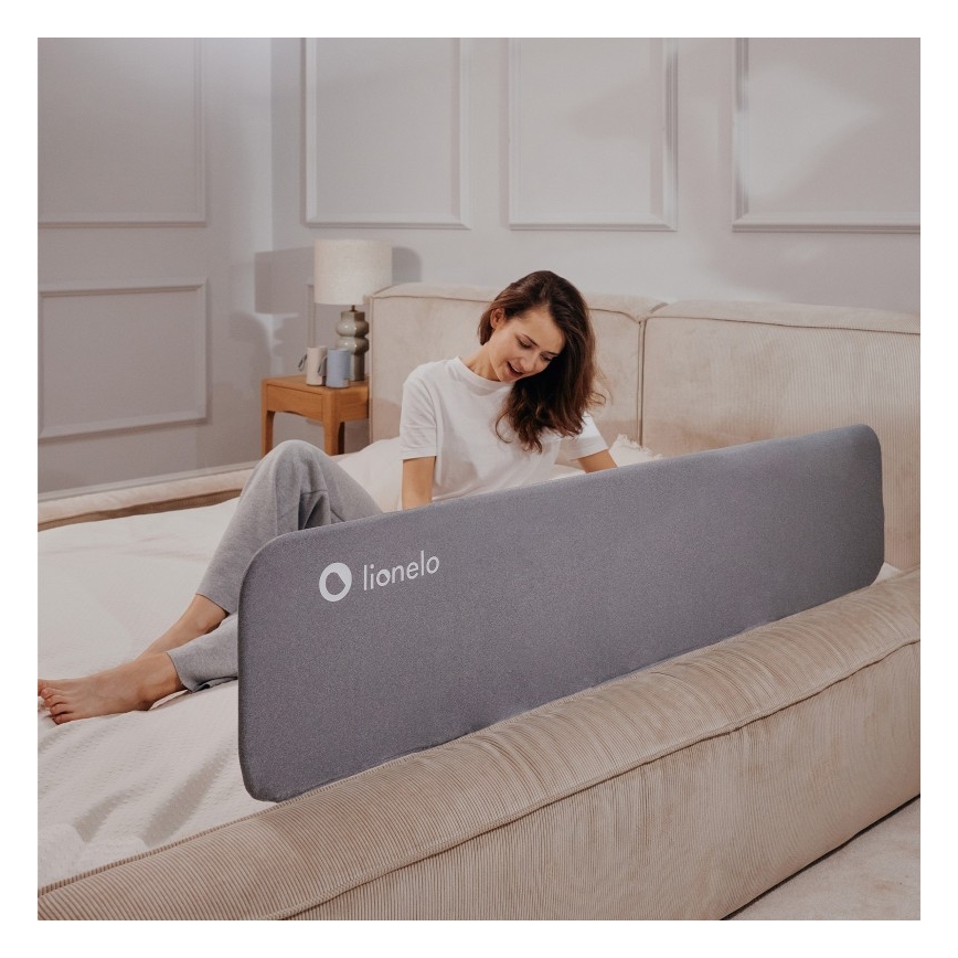 Lionelo - Gultas drošības barjera LORA XL tumši pelēka