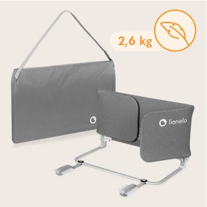 Lionelo - Gultas drošības barjera LORA XL tumši pelēka