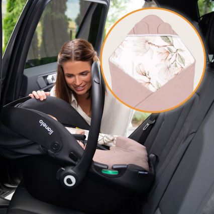 Lionelo - Iesaiņojamā sega autokrēsliņam TRAVEL SWADDLE 90x90 cm bēžs Magnolia
