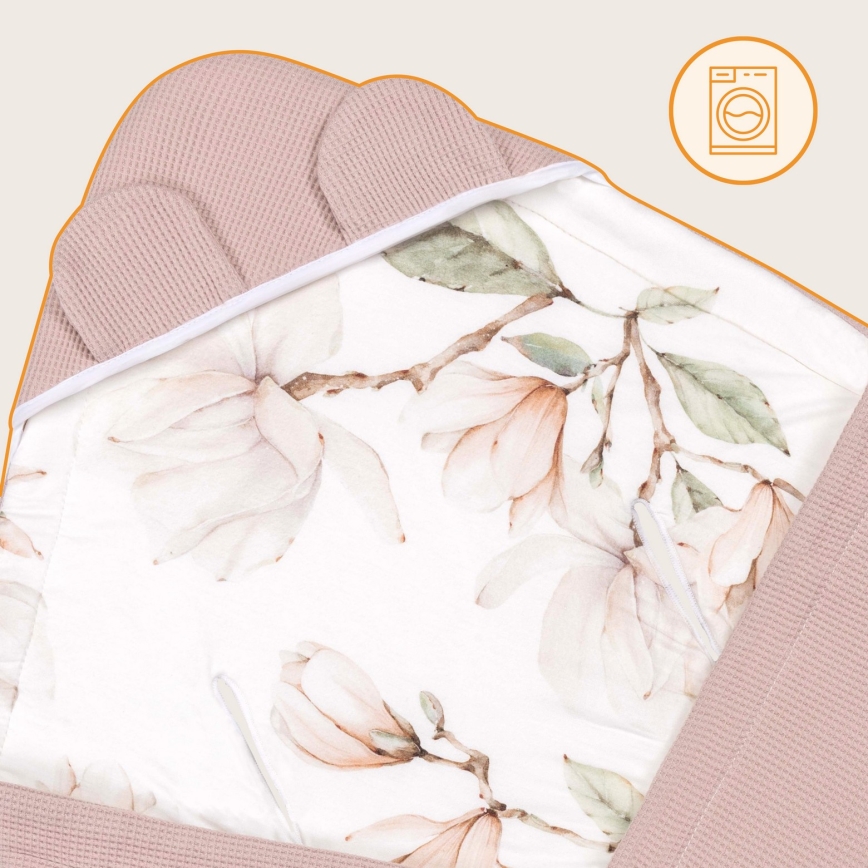 Lionelo - Iesaiņojamā sega autokrēsliņam TRAVEL SWADDLE 90x90 cm bēžs Magnolia