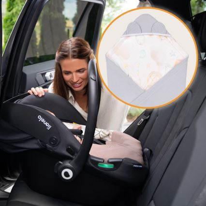 Lionelo - Iesaiņojums autosēdeklim TRAVEL SWADDLE 90x90 cm Pelēks Balons