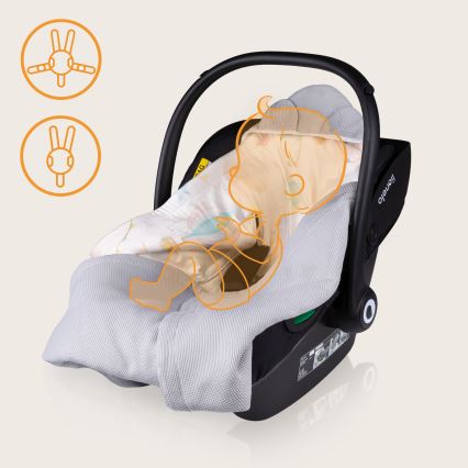 Lionelo - Iesaiņojums autosēdeklim TRAVEL SWADDLE 90x90 cm Pelēks Balons