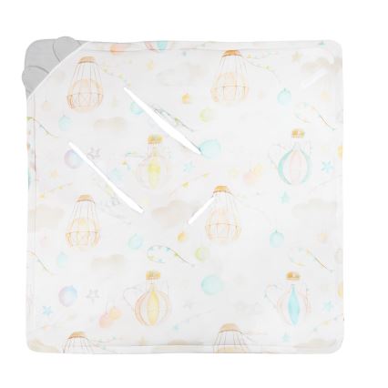 Lionelo - Iesaiņojums autosēdeklim TRAVEL SWADDLE 90x90 cm Pelēks Balons