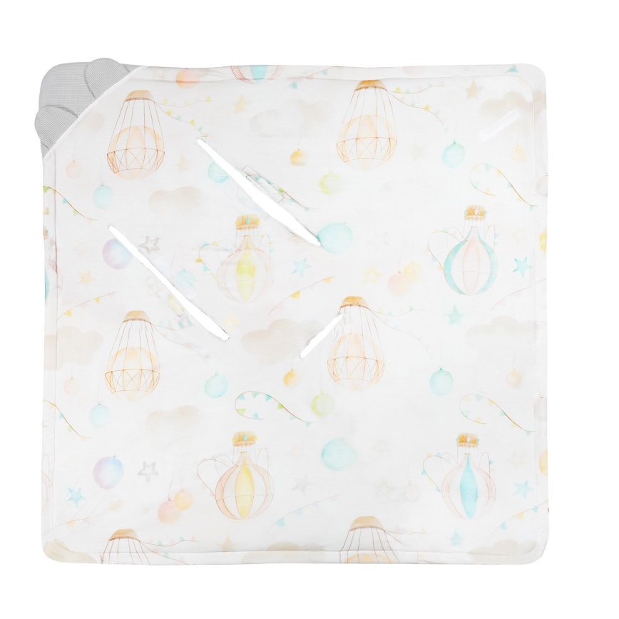 Lionelo - Iesaiņojums autosēdeklim TRAVEL SWADDLE 90x90 cm Pelēks Balons