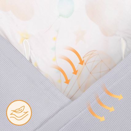 Lionelo - Iesaiņojums autosēdeklim TRAVEL SWADDLE 90x90 cm Pelēks Balons