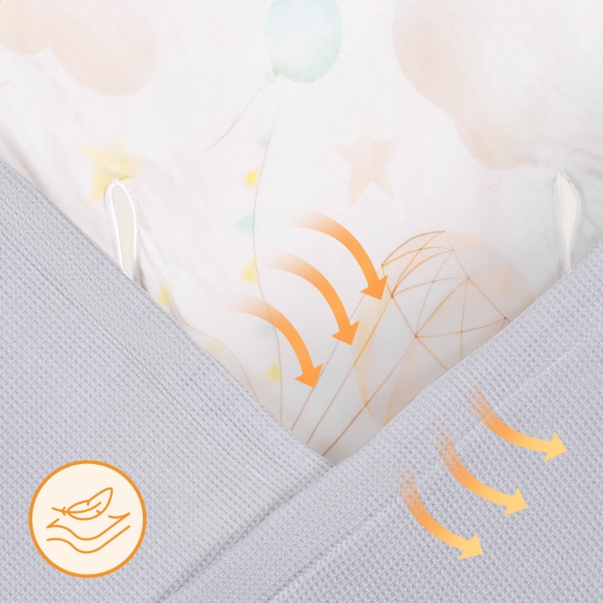 Lionelo - Iesaiņojums autosēdeklim TRAVEL SWADDLE 90x90 cm Pelēks Balons