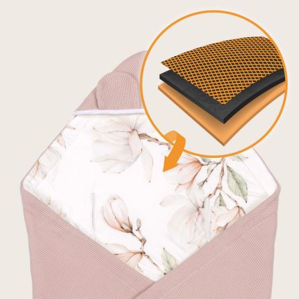 Lionelo - Ietinamā sega bērnu autokrēsliņam TRAVEL SWADDLE 90x90 cm Magnolijas bēšs