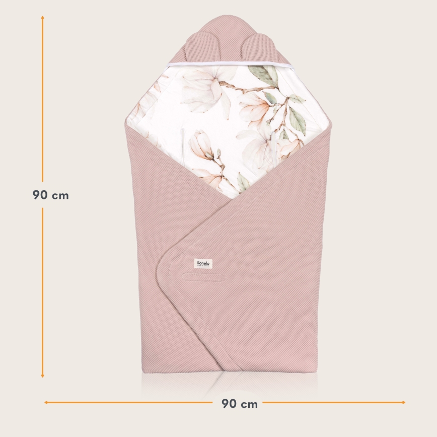 Lionelo - Ietinamā sega bērnu autokrēsliņam TRAVEL SWADDLE 90x90 cm Magnolijas bēšs